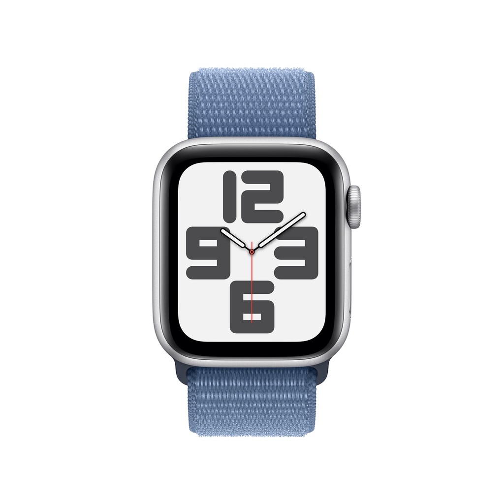 Apple Watch SE Silver Aluminium Case with Winter Blue Sport Loop