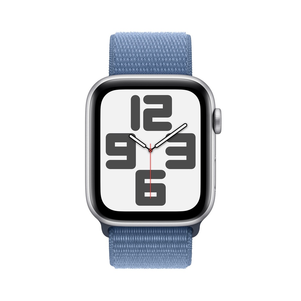 Apple Watch SE Silver Aluminium Case with Winter Blue Sport Loop