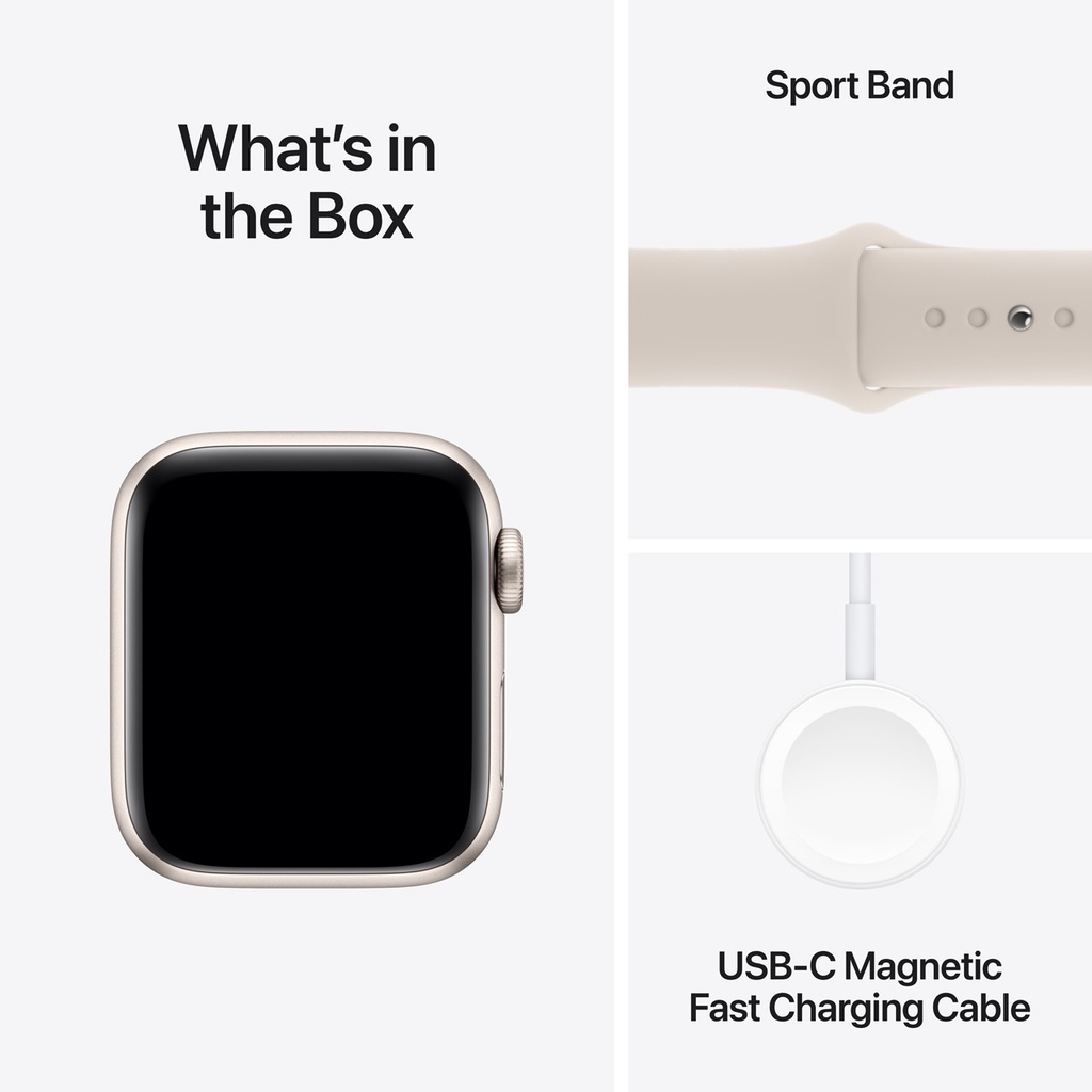 Apple Watch SE Starlight Aluminium Case with Starlight Sport Band