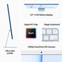 iMac (4.5K Retina, 24-inch, 2021): M1 chip with 8-core CPU and 8-core, Blue (8GB unified memory, 256GB SSD, Magic Mouse, Magic Keyboard with Touch ID)
