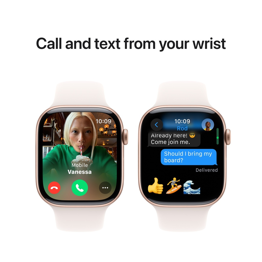 Apple Watch Series 10 Rose Gold Aluminium Case with Light Blush Sport Band