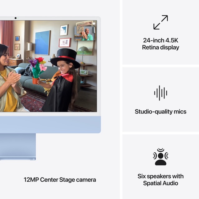 Apple 24-inch iMac with Retina 4.5K display: Apple M4 chip with 10‑core CPU and 10‑core GPU