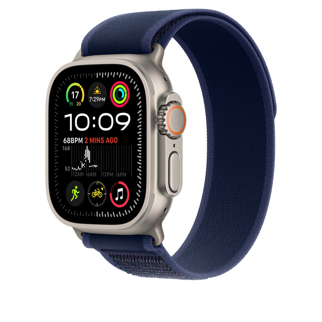 49mm Blue Trail Loop - M/L - Natural Titanium Finish