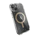 Speck Presidio Lux Case with ClickLock/MagSafe for iPhone 13/14/15/16e - Clear / Gold Glitter