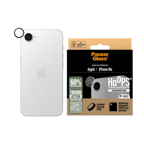 PanzerGlass Camera Lens Protector Hoops iPhone 16e - Clear