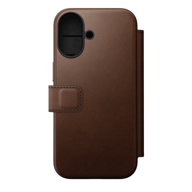 Nomad Modern Leather Folio Case with MagSafe for iPhone 17 - Brown