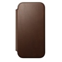 Nomad Modern Leather Folio Case with MagSafe for iPhone 17 - Brown