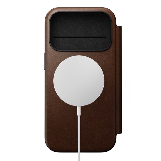 Nomad Modern Leather Folio Case with MagSafe for iPhone 17 Pro - Brown