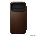 Nomad Modern Leather Folio Case with MagSafe for iPhone 17 Pro - Brown