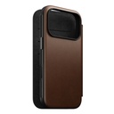 Nomad Modern Leather Folio Case with MagSafe for iPhone 17 Pro - Brown