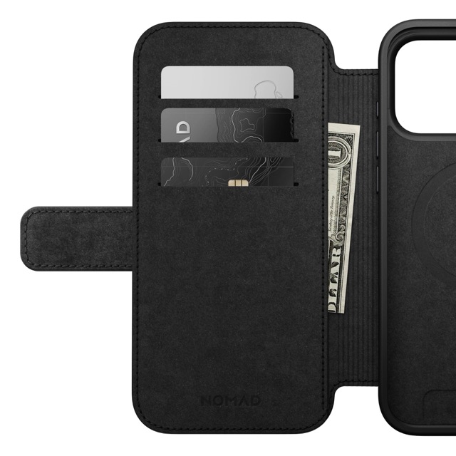 Nomad Modern Leather Folio Case with MagSafe for iPhone 17 Pro Max - Black