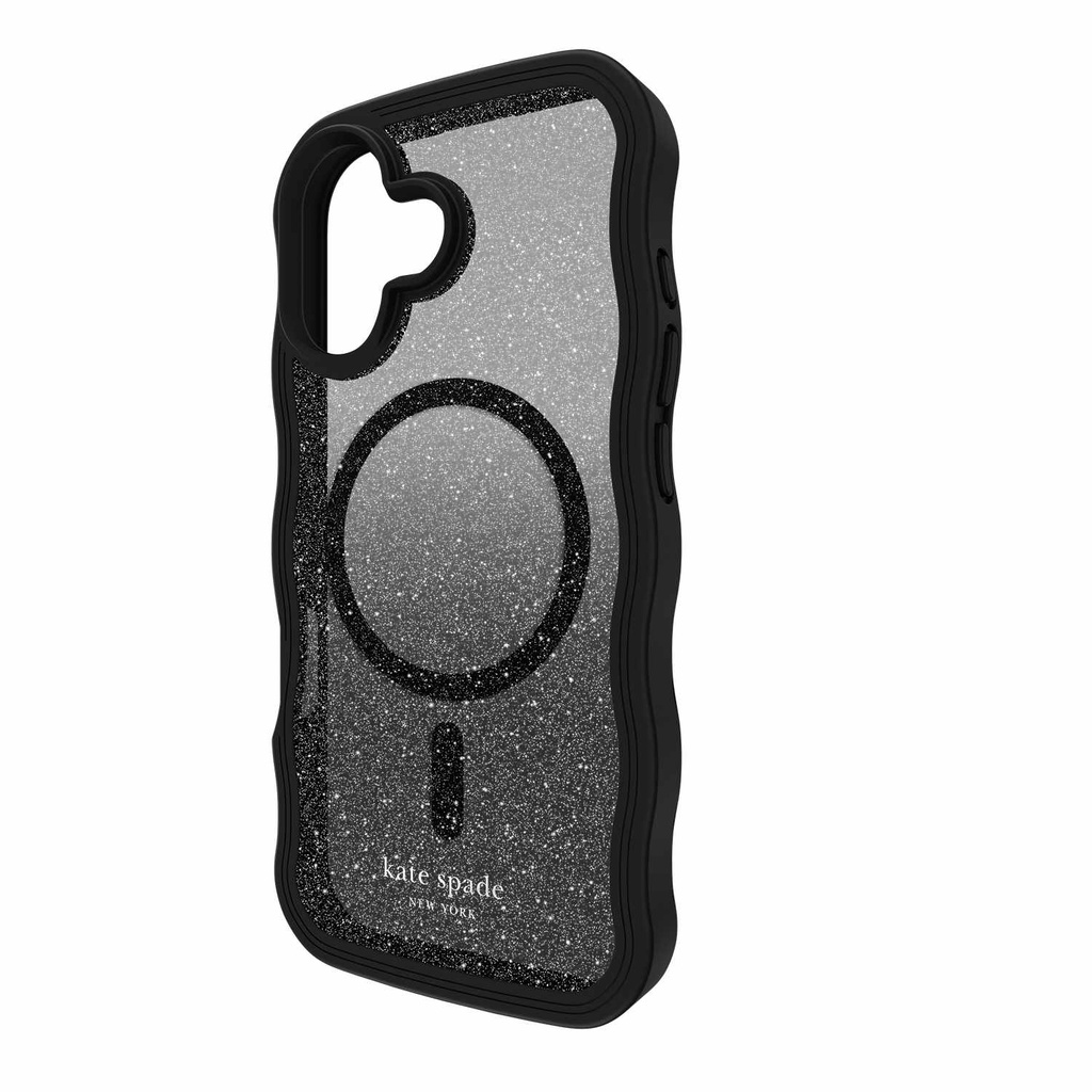 kate spade new york Wavy Protective Hardshell with MagSafe for iPhone 17 - Nightfall Black