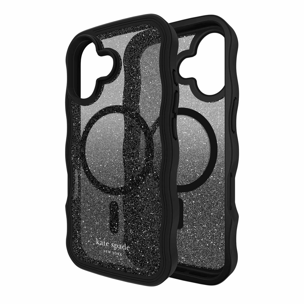 kate spade new york Wavy Protective Hardshell with MagSafe for iPhone 17 - Nightfall Black