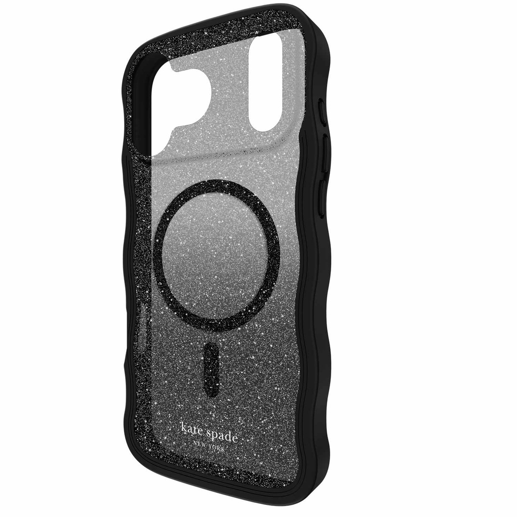 kate spade new york Wavy Protective Hardshell with MagSafe for iPhone 17 Pro Max - Nightfall Black