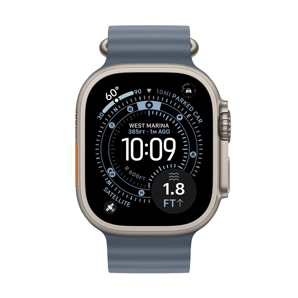 49mm Anchor Blue Ocean Band - Natural Titanium Finish