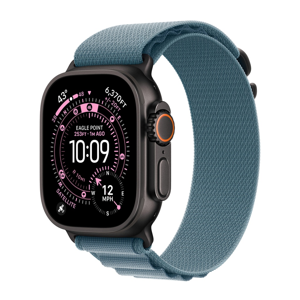 49mm Light Blue Alpine Loop - Large - Black Titanium Finish