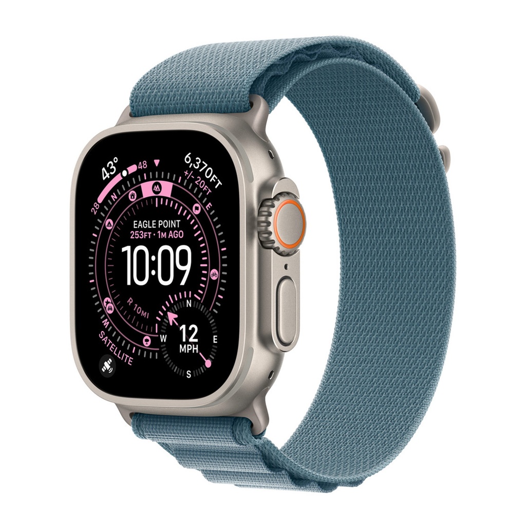 49mm Light Blue Alpine Loop - Large - Natural Titanium Finish