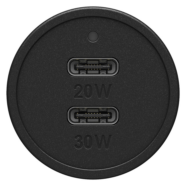 Otterbox Dual Fast Car Charger USB-C 30w (18wPD + USB-A 12w) Black