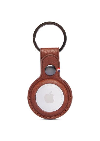 Decoded Leather Keychain for Airtag - Brown