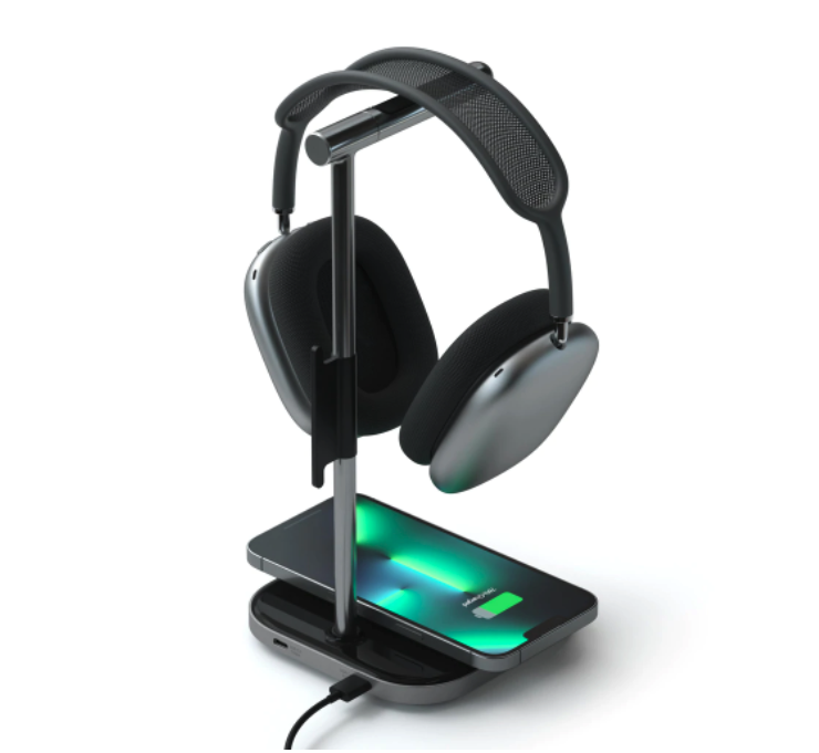 Satechi 2 in 1 Headphone Stand with Wireless Charger - Space Grey