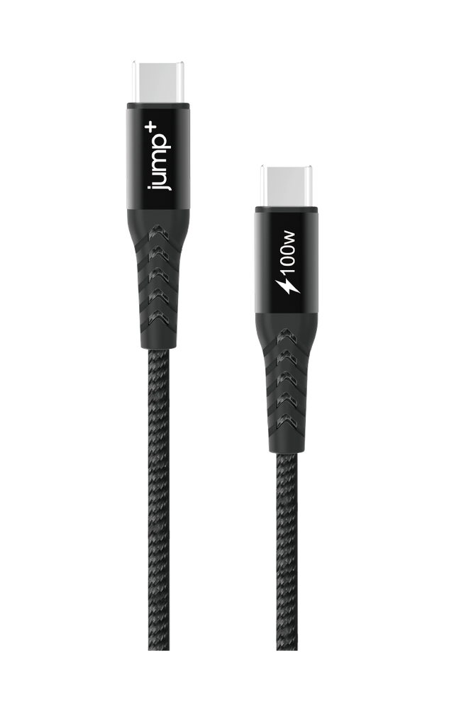jump+ USB-C to USB-C 2M Braided Pro Cable 100w - Black