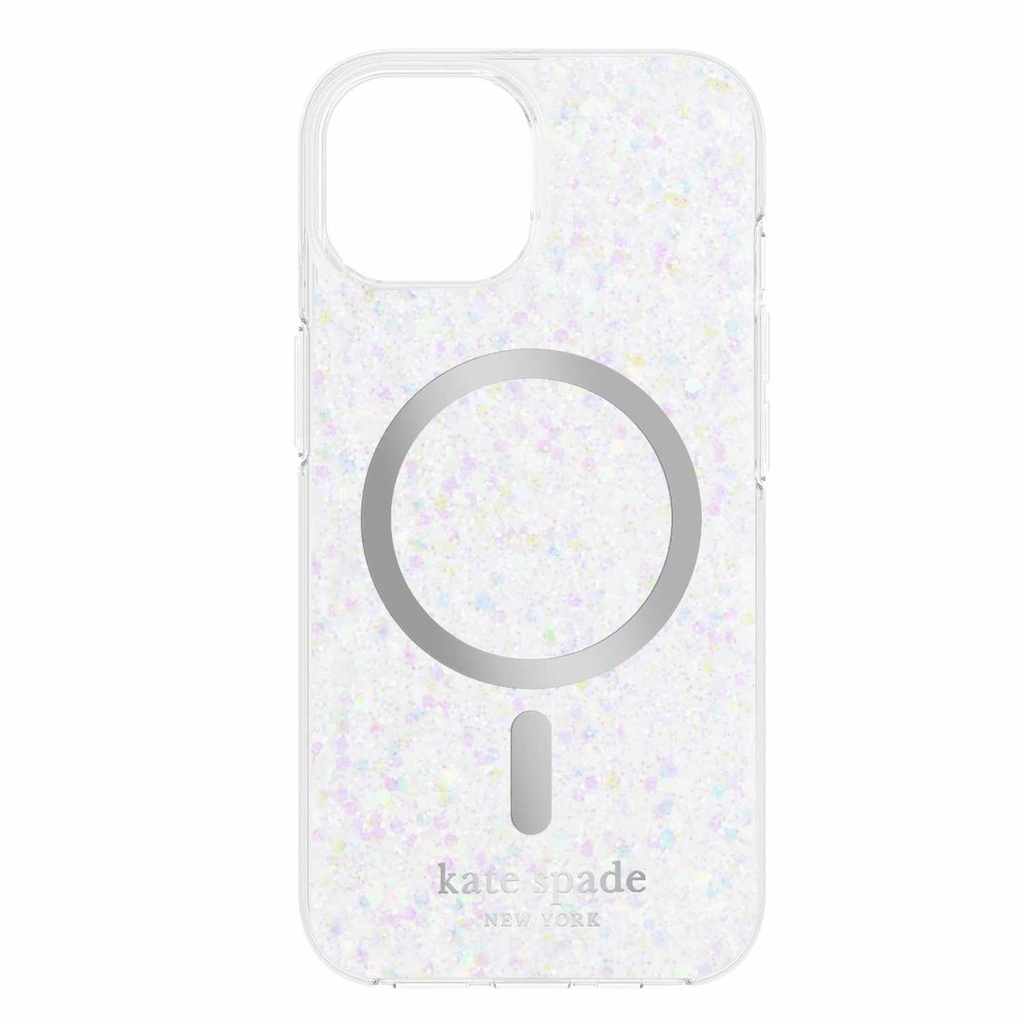 kate spade new york Protective Hardshell with MagSafe for iPhone 15/14/13 - Chunky Glitter Iridescent