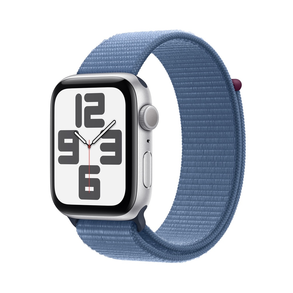 Apple Watch SE (2023) Silver Aluminium Case with Winter Blue Sport Loop (44mm)