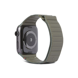 [D22AWS44TS1OE] Decoded Leather Magnetic Traction Strap for Apple Watch 42/44/45 - Olive