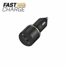 [78-80223] Otterbox Dual USB-C Fast Car Charger 30w (30 PD + 20w) Black