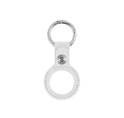 [LGX-13254] Logiix Leather Key Tag for AirTag with white stitching - White