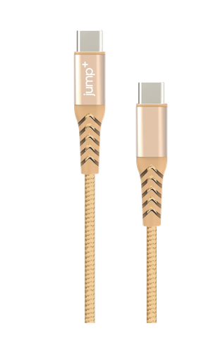 [JP-2067] jump+ USB-C to USB-C 2M Braided Cable - Gold