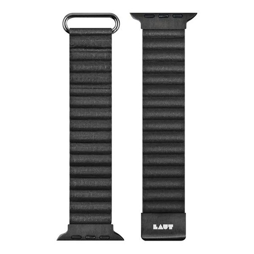 [L_AWL_NL_BK] LAUT 44mm/45mm/46mm/49mm Leather Novi Lux Loop for Apple Watch - Midnight