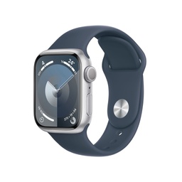 [MR903CL/A-OB] Apple Watch Series 9 Silver Aluminium w/ Storm Blue Sport Band (GPS, 41mm) - Open Box
