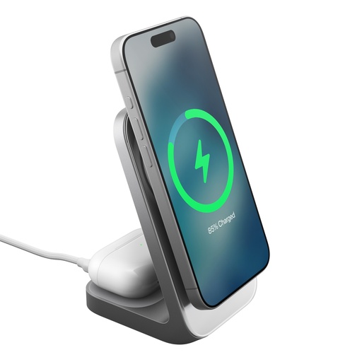 [NM014513858] Nomad Stand One - Silver | Qi2.2 | 4th Gen - 2-in-1